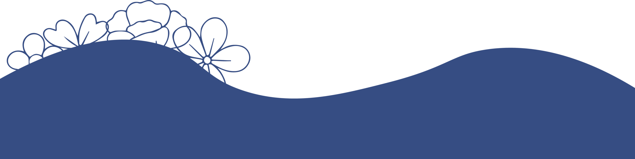 imagen de desing de una olas azules y flores