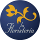 Logotipo azul y naranja de la floristería de Teruel