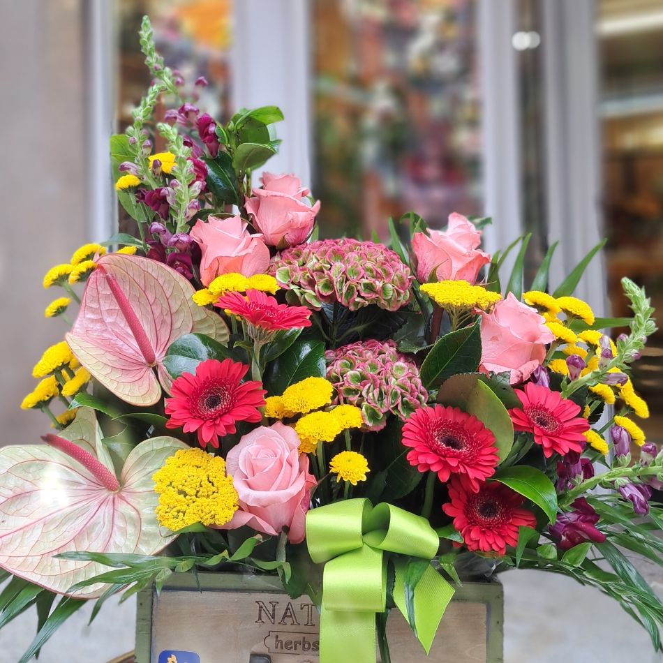 ramo de flores artesanal detalle