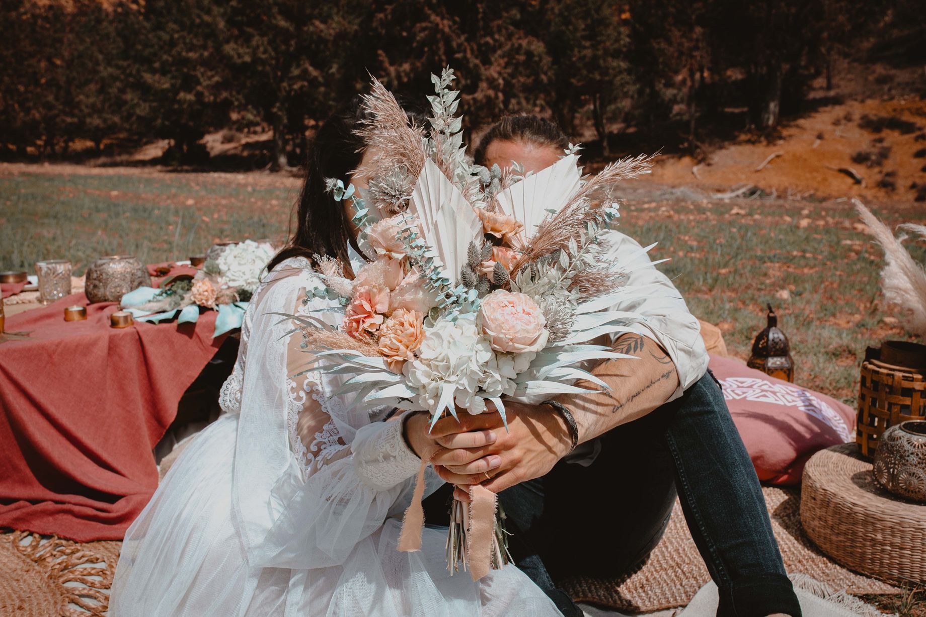 novia preparándose para boda