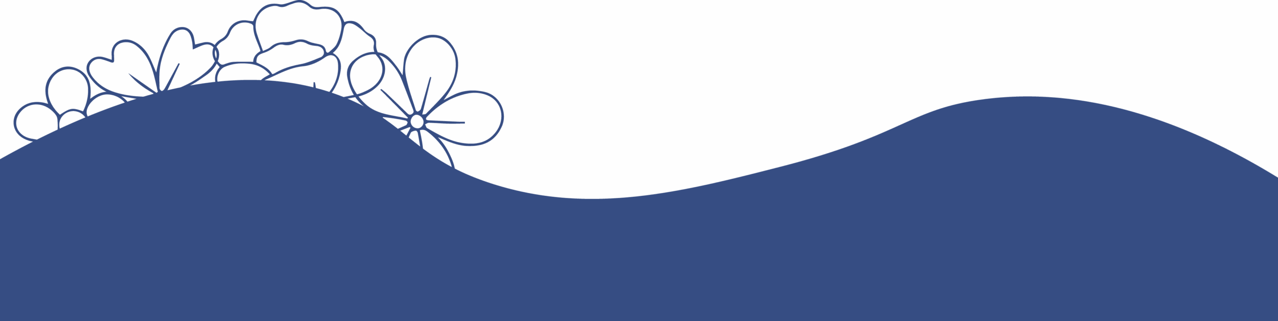 imagen de desing de una olas azules y flores